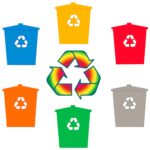 recycling, trash bins, containers